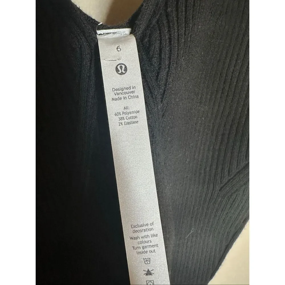 lululemon athletica Black Ribbed V-Neck Crop Top